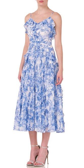 Sleeveless Printed  Midi Dress