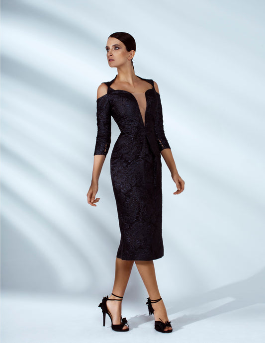 Suri Cutout Off-Shoulder Fitted Dress
