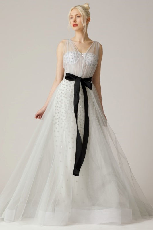 Beaded Tulle Ball Gown