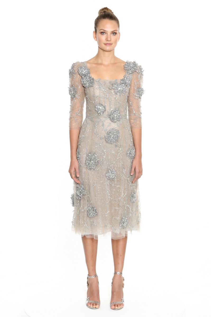 Square Neck Tulle Cocktail