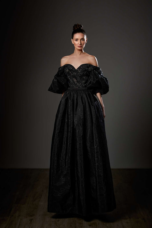 Short Sleeve Off Shoulder Gown