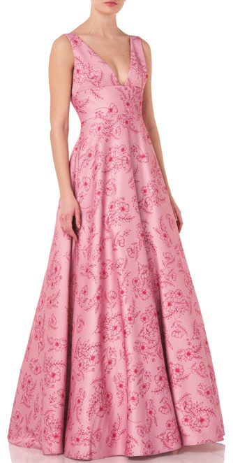 Sleeveless Floral  Printed Gown