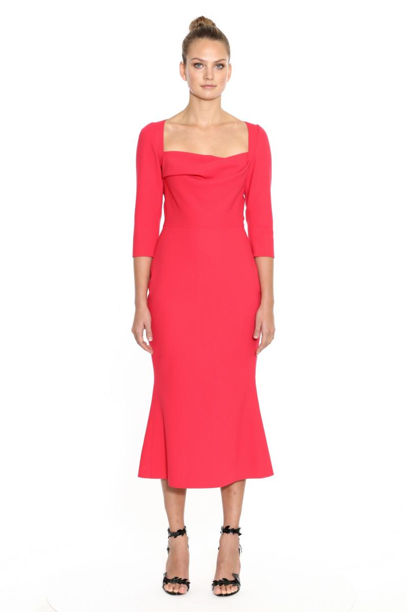 Cowl Neckline Crepe Cocktail