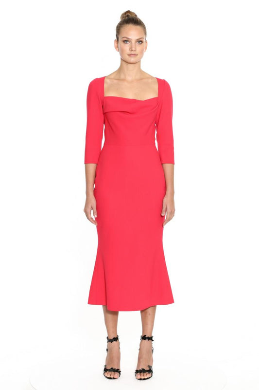 Cowl Neckline Crepe Cocktail