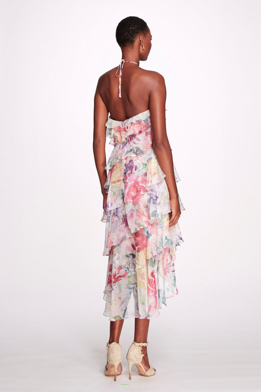 Halter Neck Print  Dress