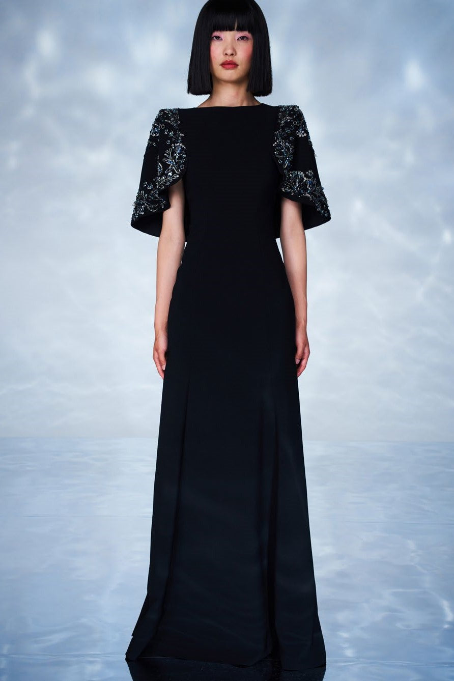 Anemone Cape Sleeve Gown