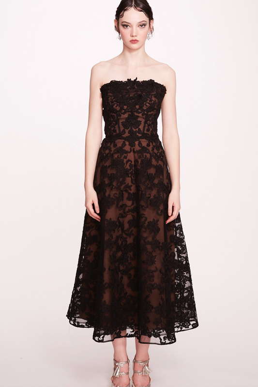 Strapless Corded Lace-Dress