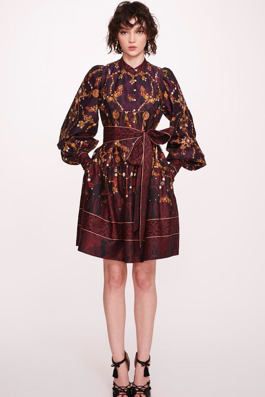 Printed Cotton Mini Shirtdress