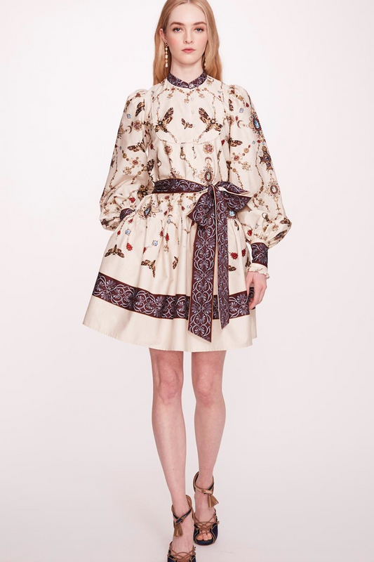 Printed Cotton Mini-Shirtdress