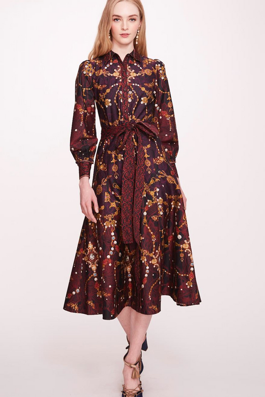 Printed Cotton Midi Shirtdress