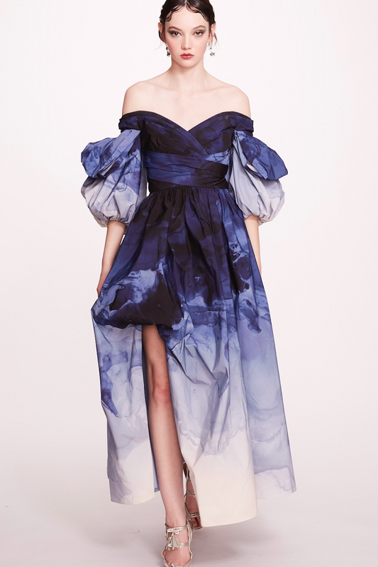 Off-Shoulder Floral Print Dress