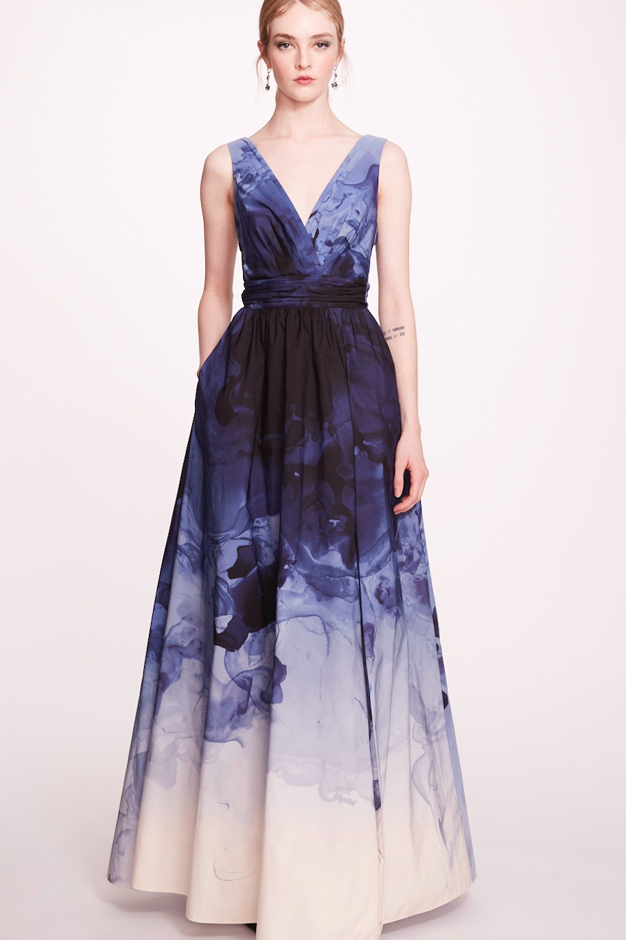 Sleeveless V-Neck Floral Dress