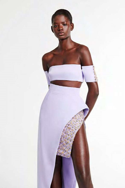 Crepe Top and Midi Skirt