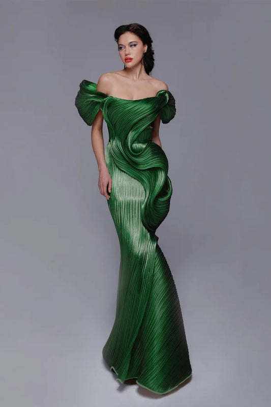 Emerald Textured Gown