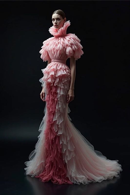 Fully Tiered Flared Gown