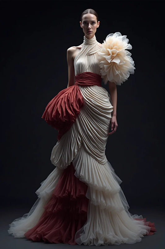 Tiered Flared Gown