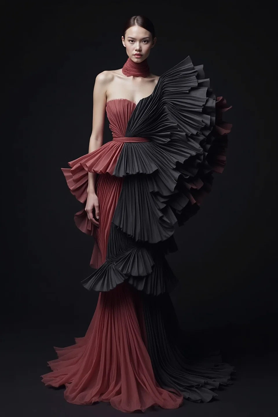 Oversized Structured Sleeve Gown