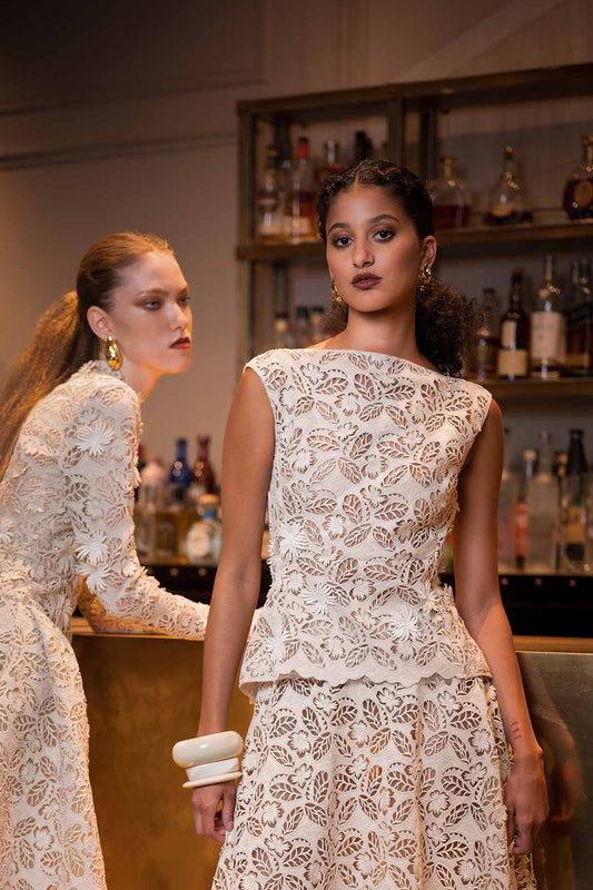 Jasmine Web Lace Boat Neck Top