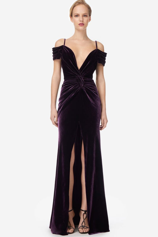 Bailey Off the Shoulder Velvet Gown