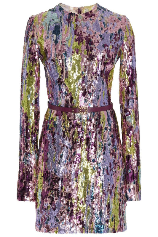 Sequin Embroidered Short Dress