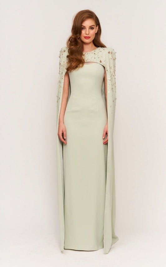 Bliss Beaded Cape Gown