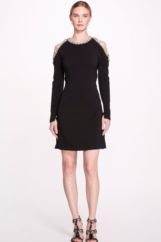 Jewel Neck Cold Shoulder Dress