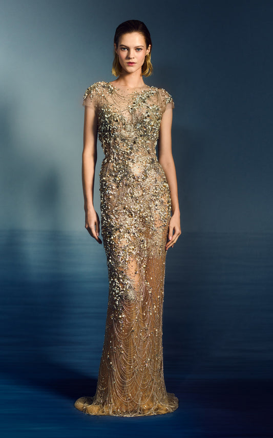 Metallic Gold Lame Gown
