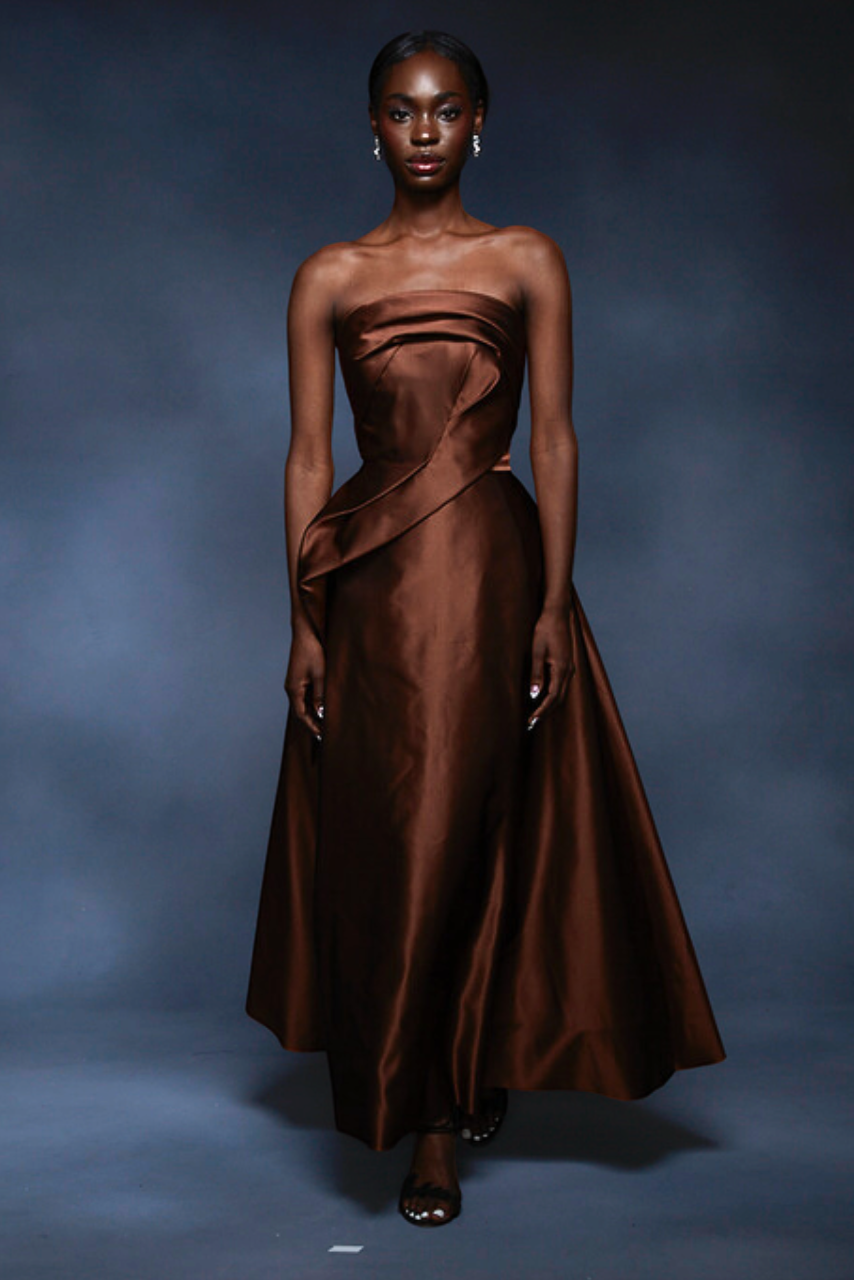 Strapless Double Face Satin Gown