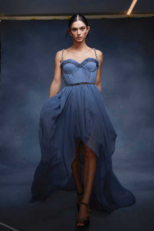 Silk Chiffon High-Low Gown