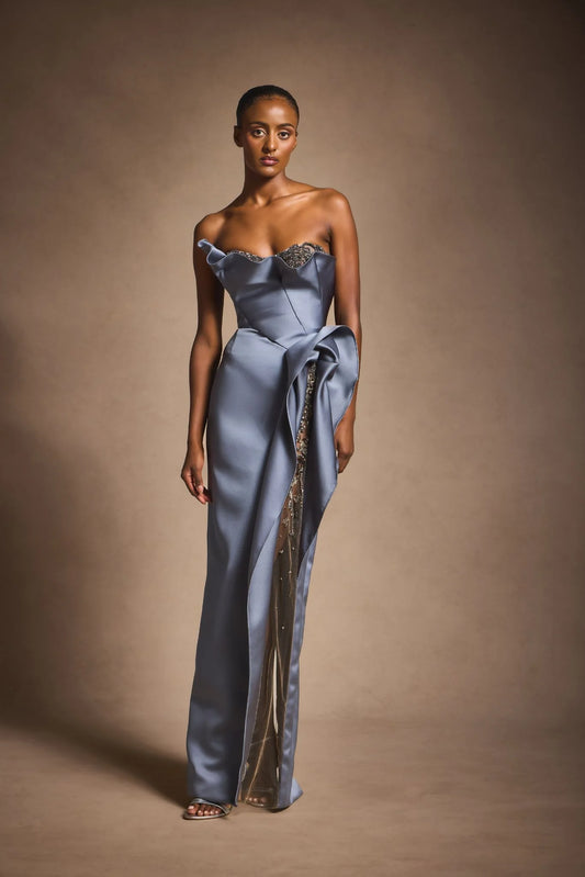 Strapless Sculptural Gown