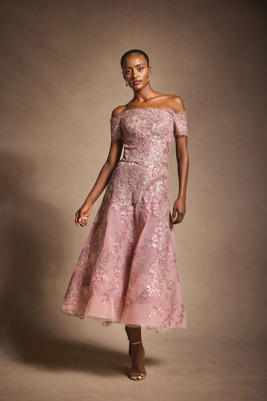 Off Shoulder A-line Dress