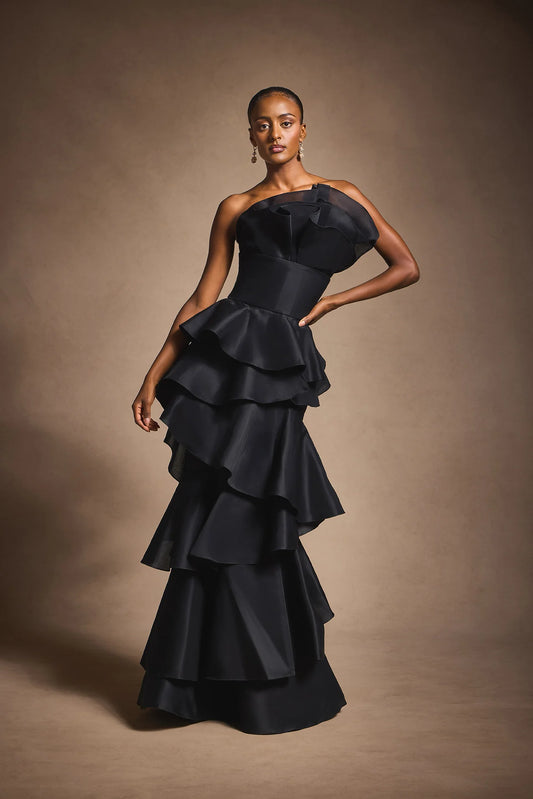Strapless Ruffle Gown