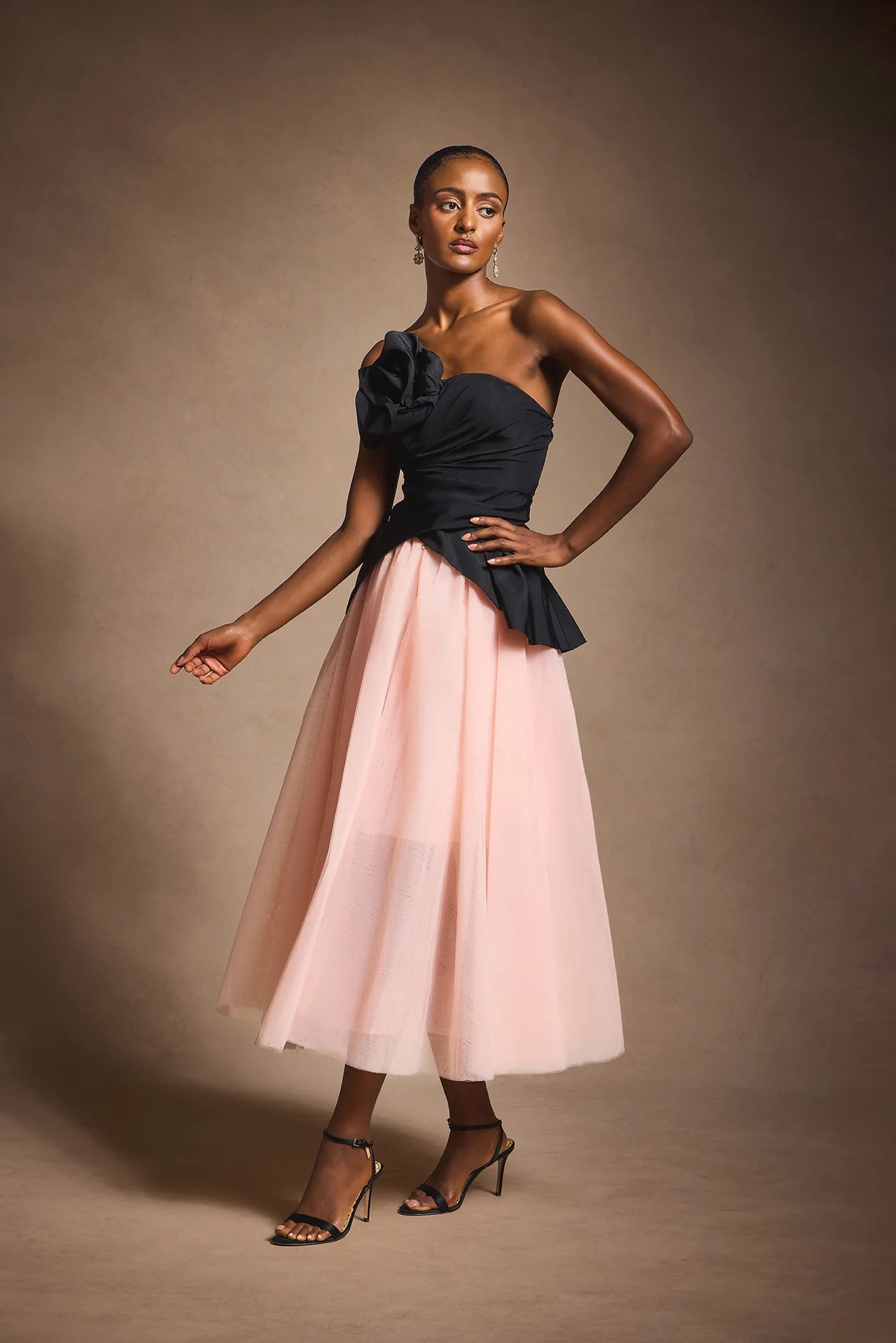 Strapless Drape Bodice Dress