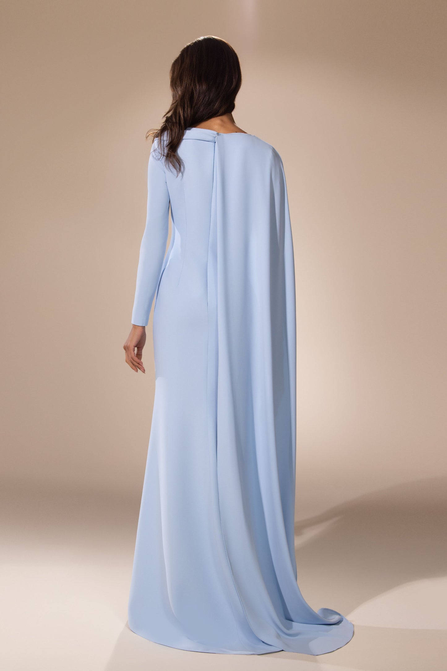 Cascading Cape Gown