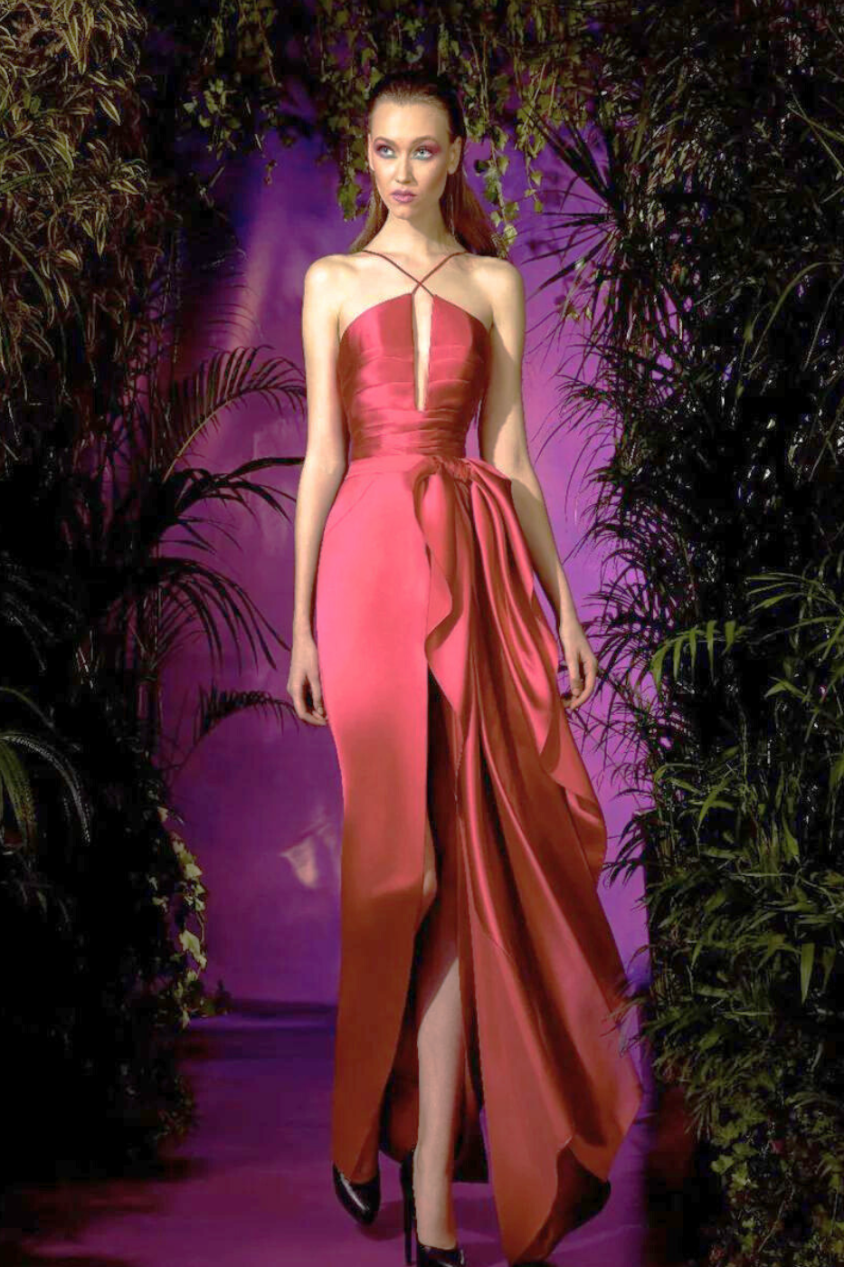 Satin Halter Neck  Gown