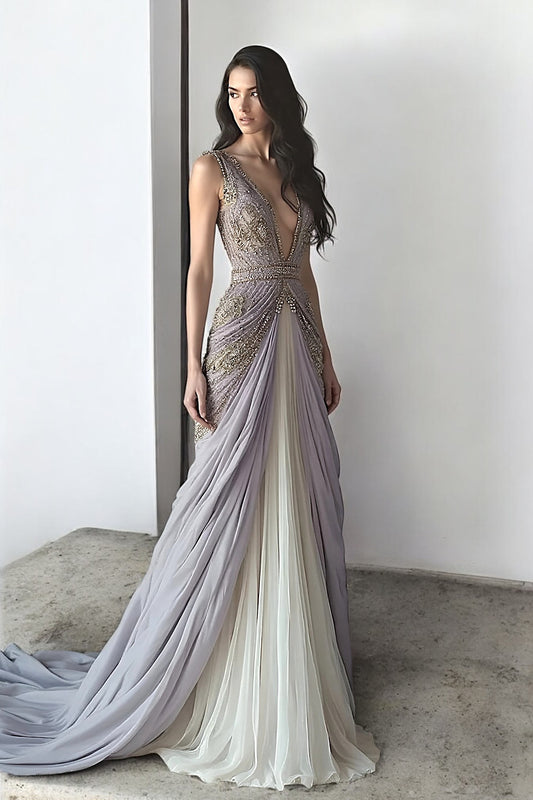 Gathered Short Sleeve Gown