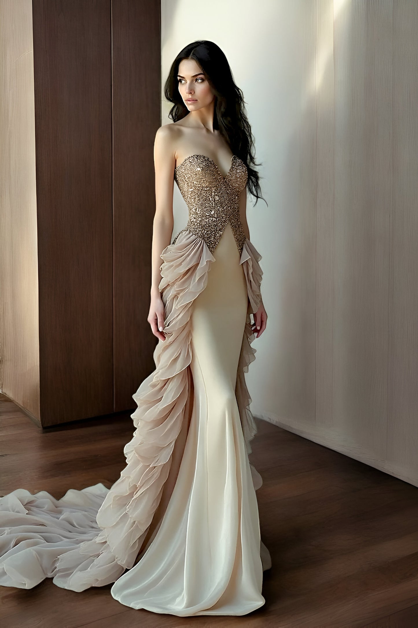 Sweeping Sweetheart Gown