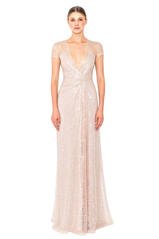 Sequin Wrap Gown