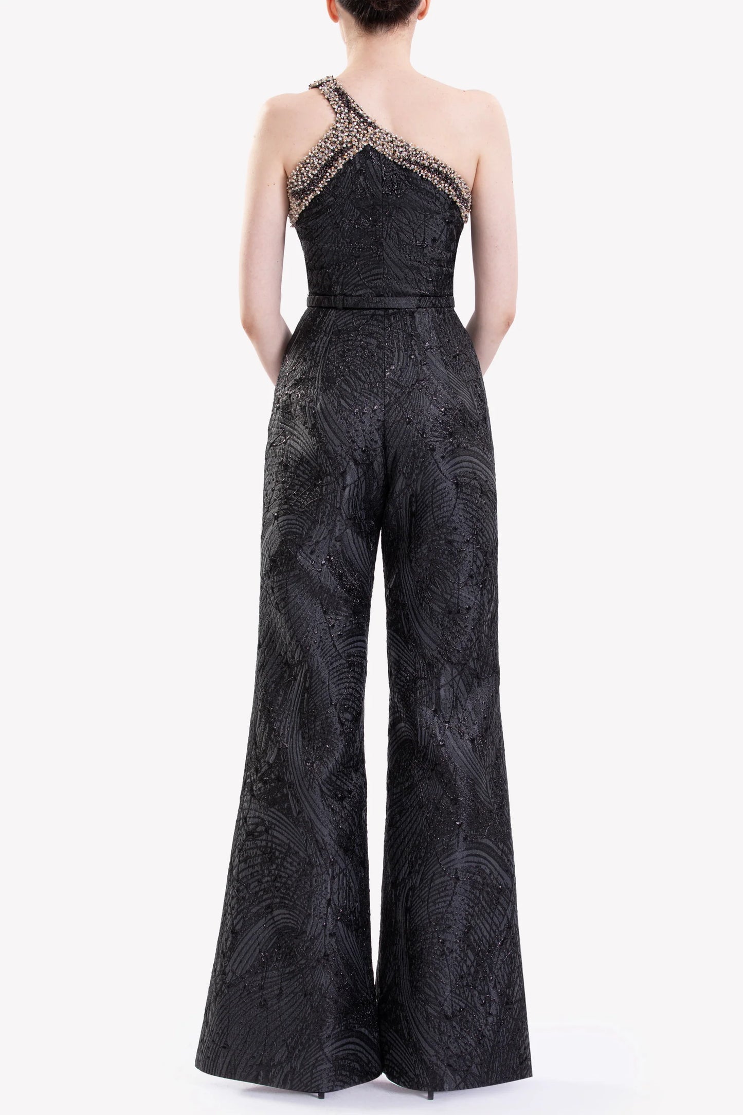 Embellished Neckline Jumpsuit