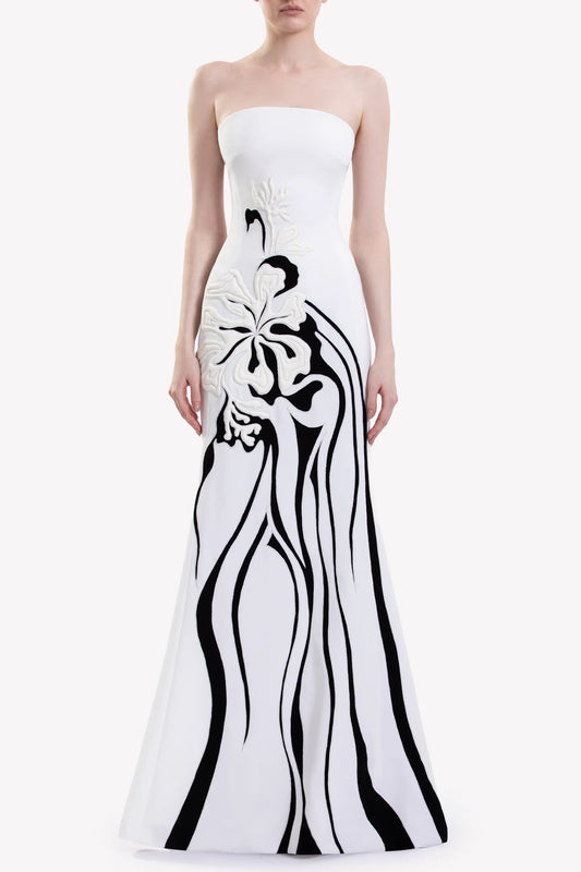 Embroidered Strapless Dress