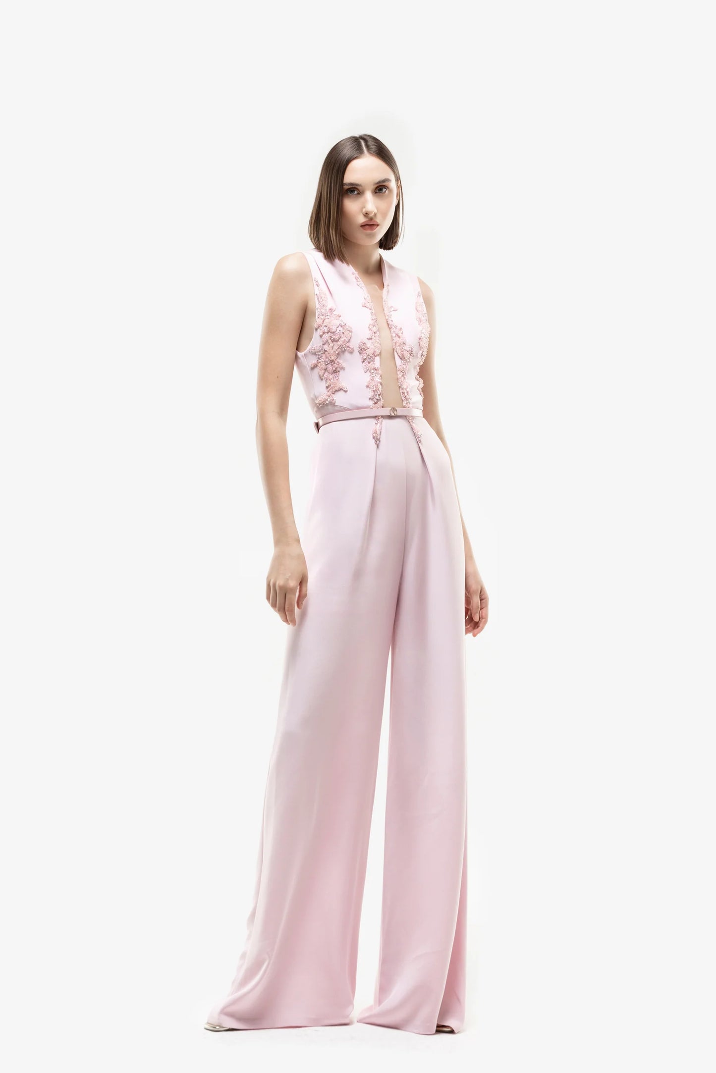 Embellished Crepe Jumpsuit