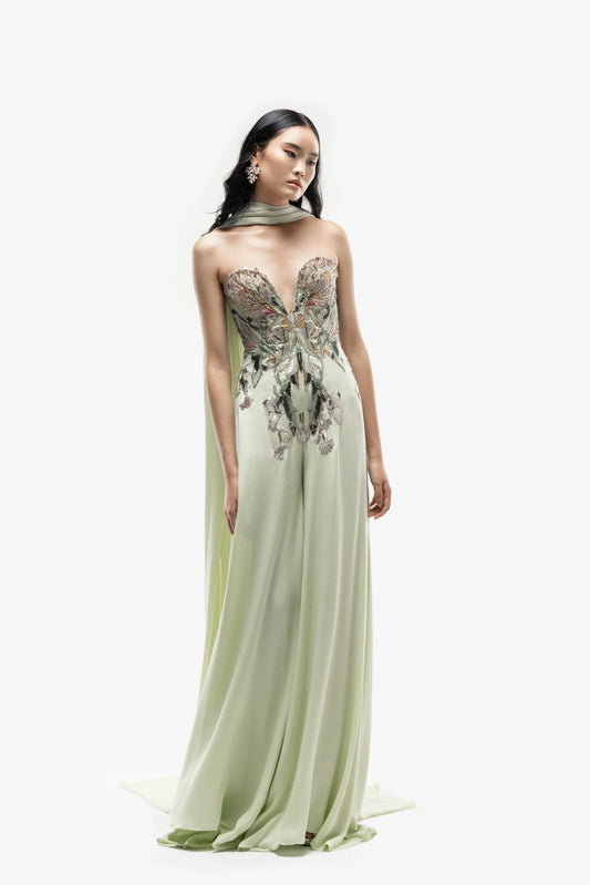 Embroidered Georgette Jumpsuit