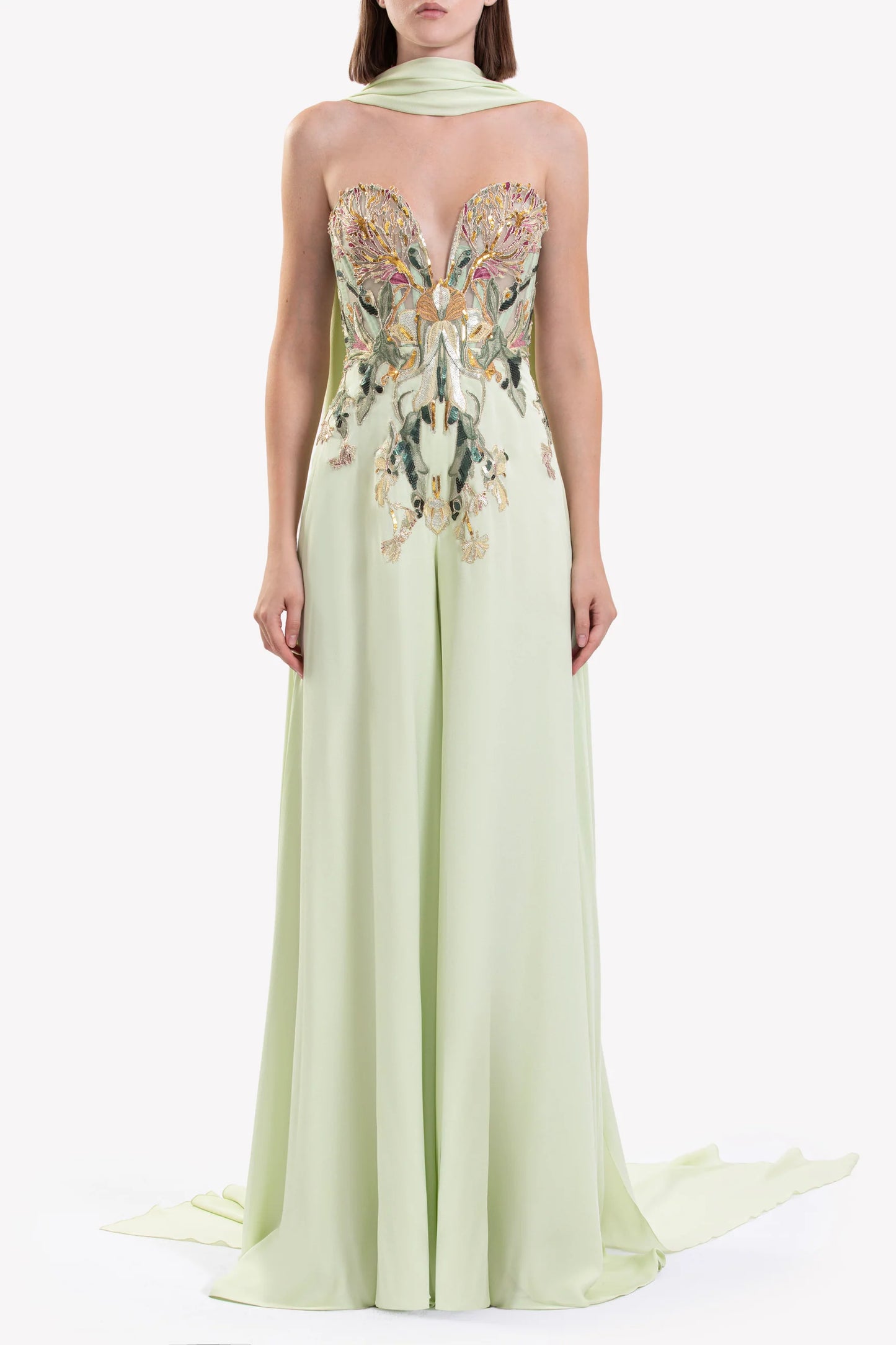 Embroidered Georgette Jumpsuit