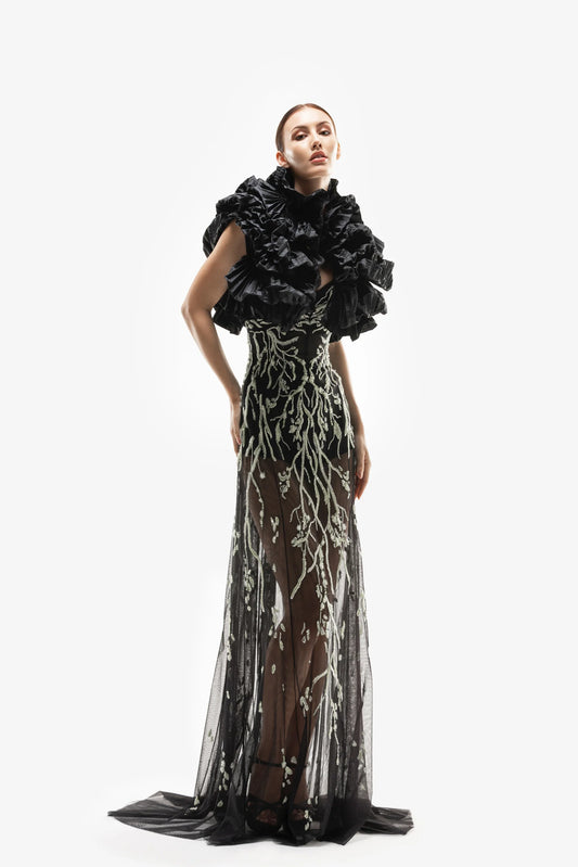 Embroidered Sheer Dress