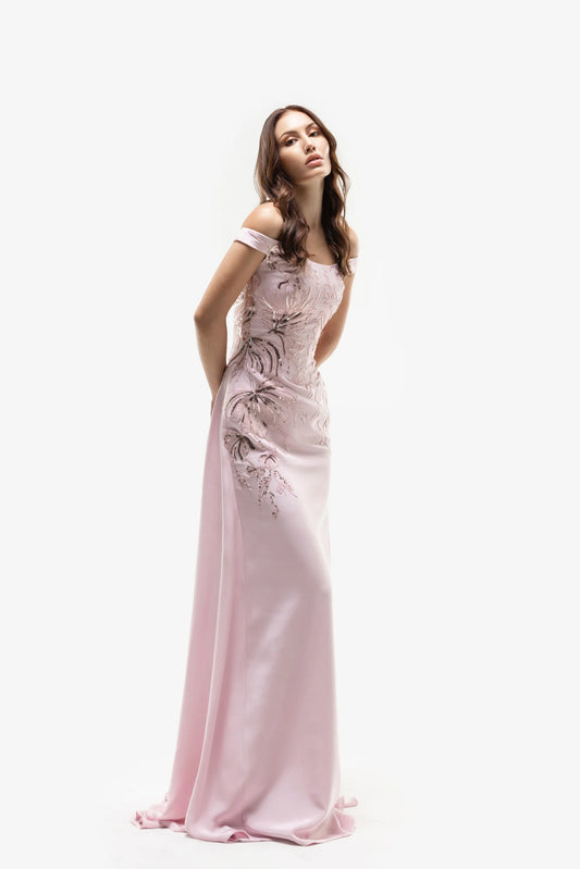 Embellished Off-Shoulder Dress