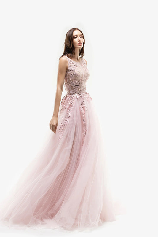 Embroidered Tulle Dress