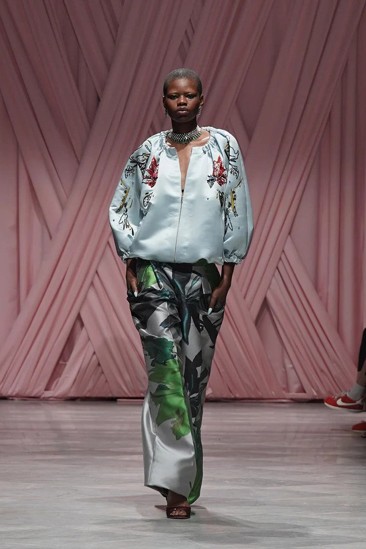 Aqua Cloud Bomber Jacket