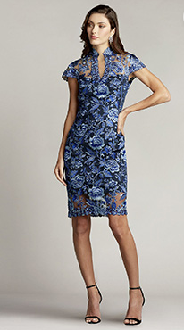ANKUR KEYHOLE EMBROIDERED DRESS