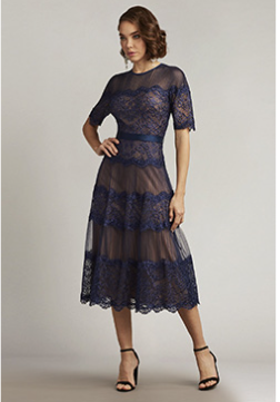 DONA PLEATED- TULLE MIDI DRESS