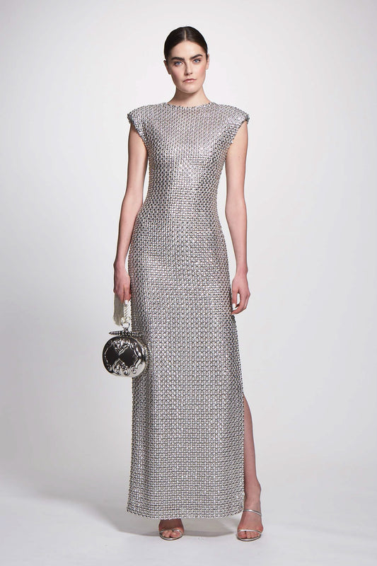 Beaded Chain-Mail Gown
